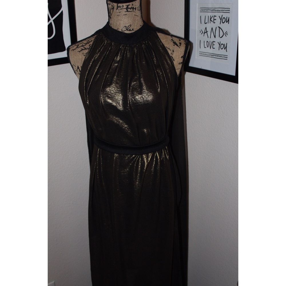 black & gold metallic dress